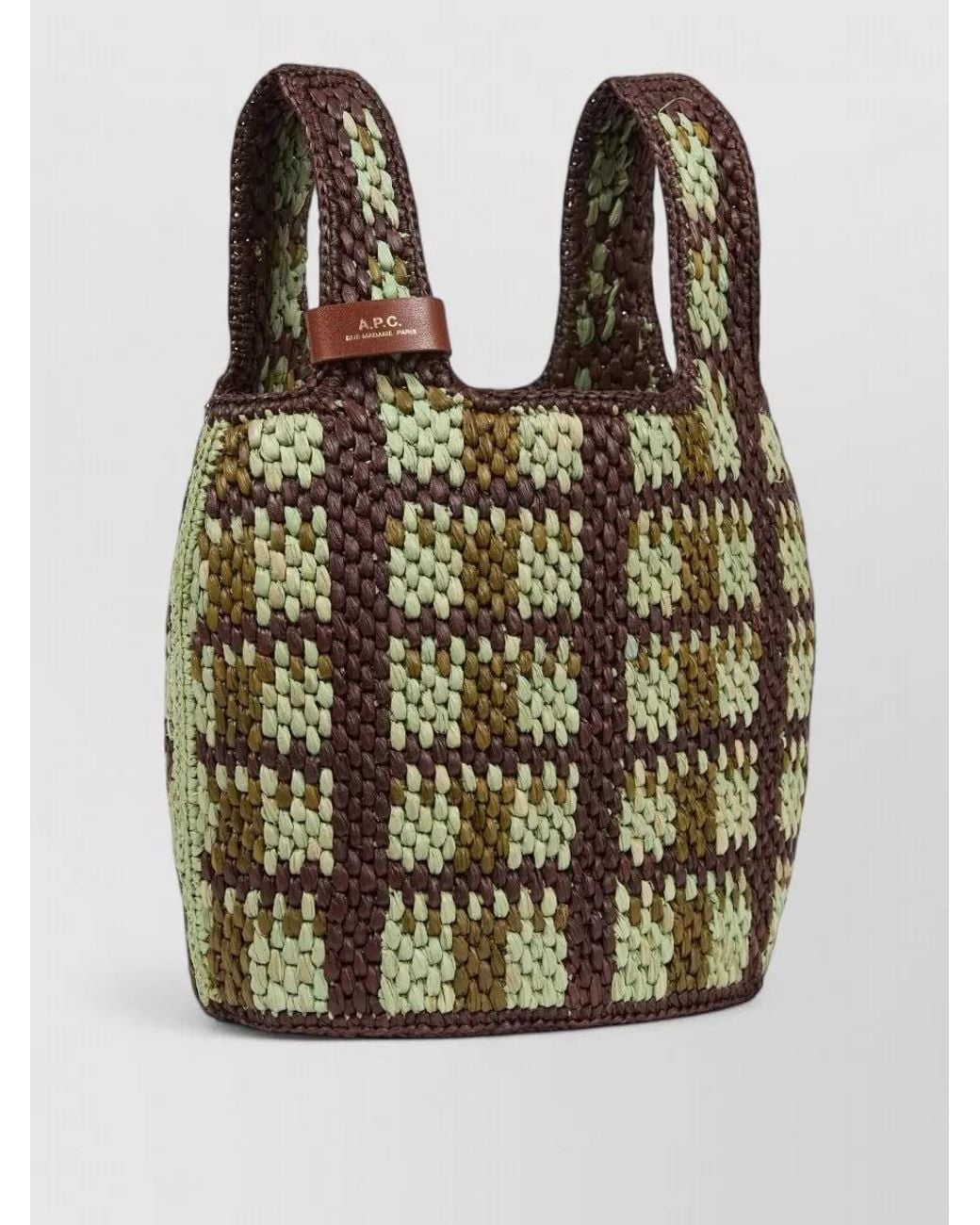 A.P.C. Multicolor Pecan Raffia Tote Bag