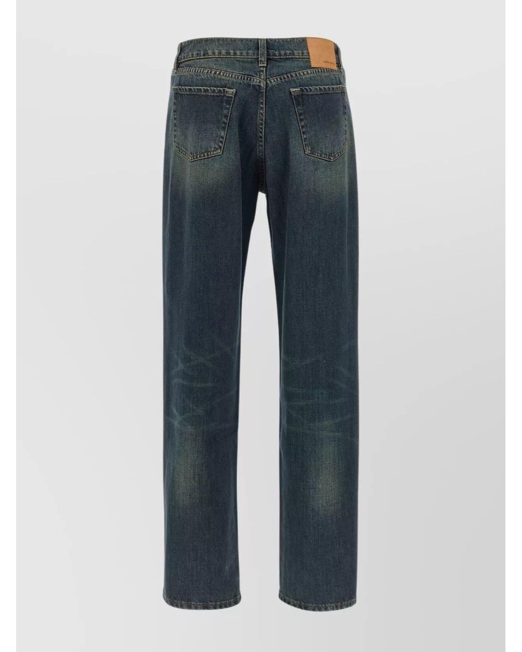 Magda Butrym Blue Cotton Straight-Leg Jeans