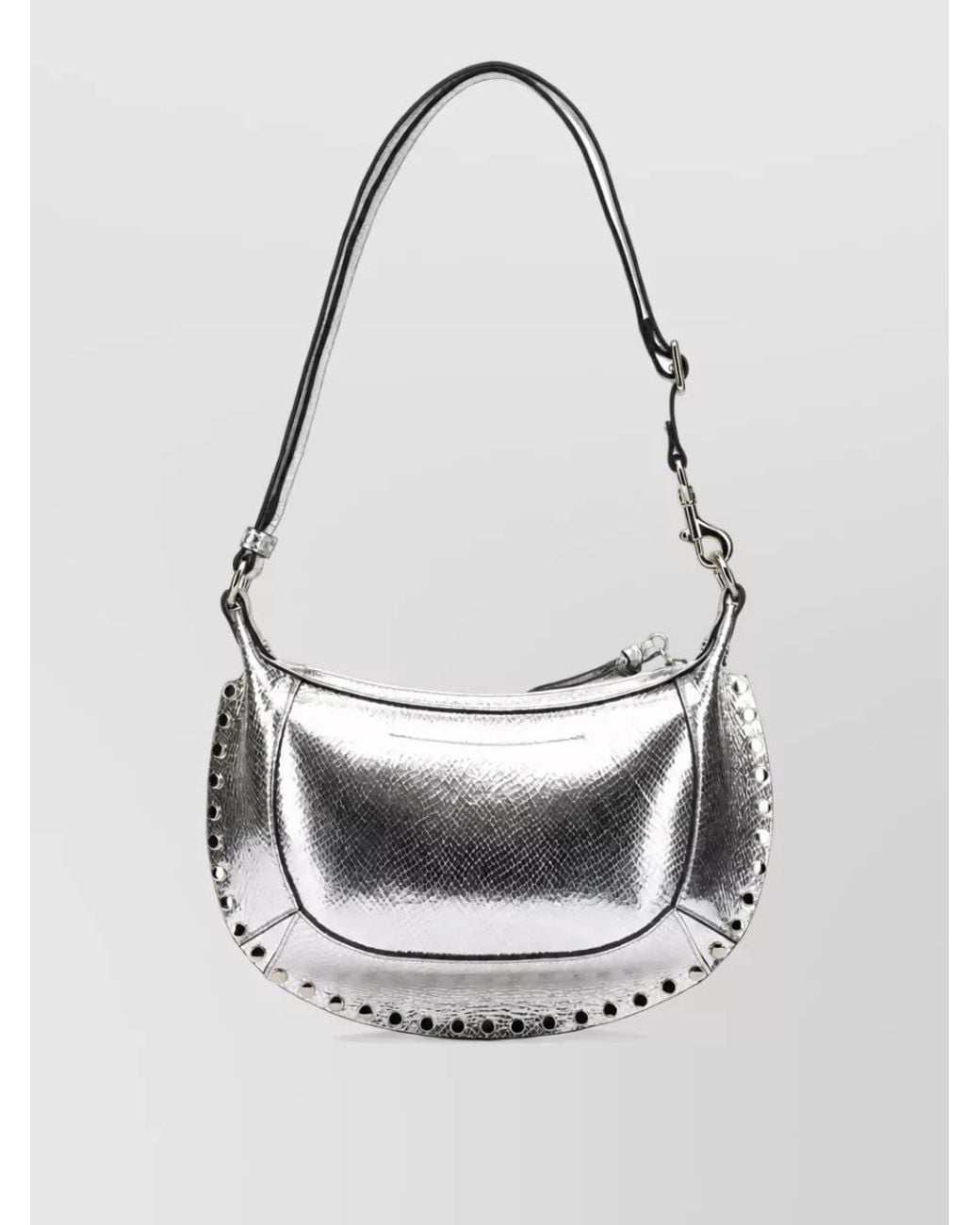 Isabel Marant White Oskan Moon Small Leather Clutch Bag
