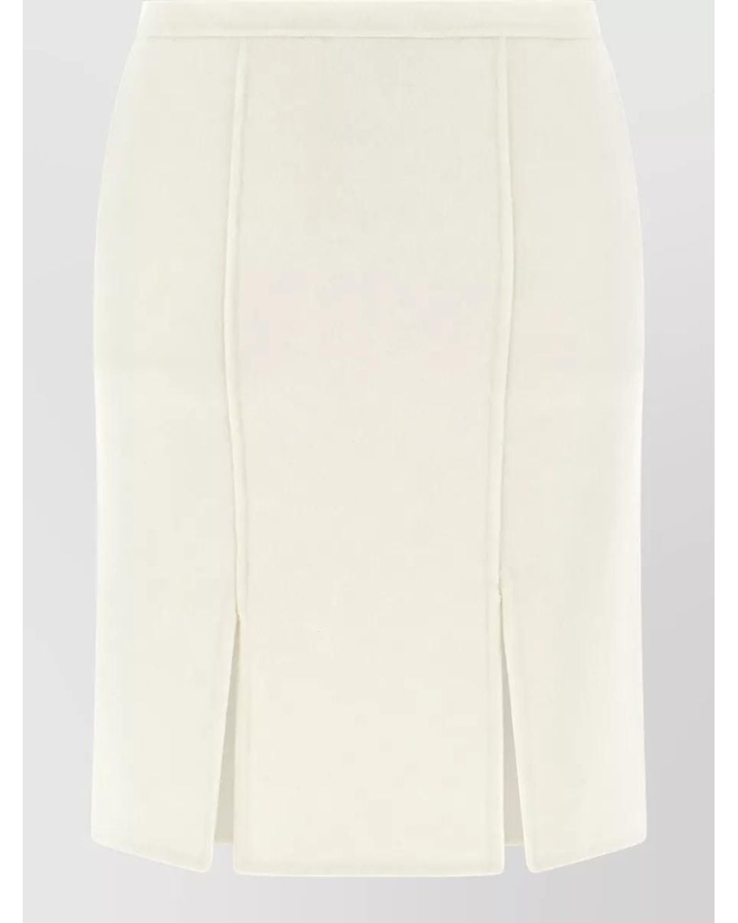 Loulou de Saison Natural Cashmere Wool Pencil Skirt