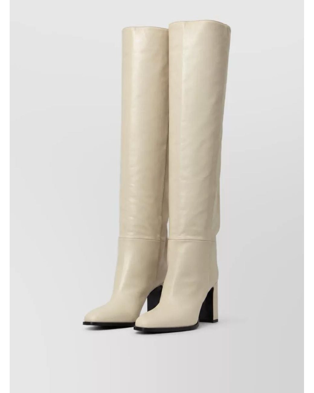 Jimmy Choo White Leather Over-The-Knee Boots