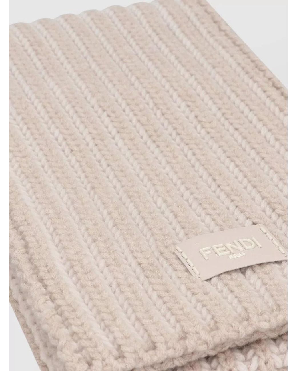 Fendi Natural Wool Cashmere Rectangular Scarf