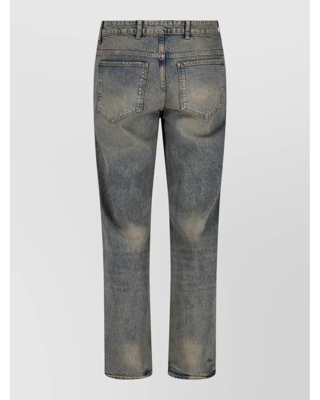 Represent Gray Cotton Straight-Leg Jeans for men