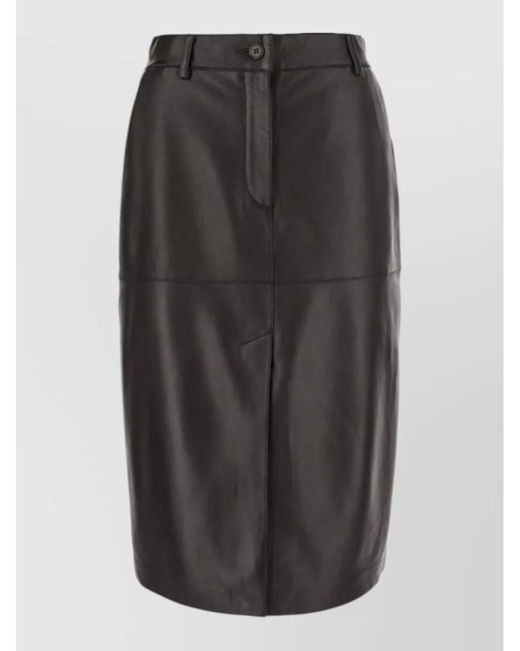 P.A.R.O.S.H. Black Lamb Leather Knee-Length Pencil Skirt