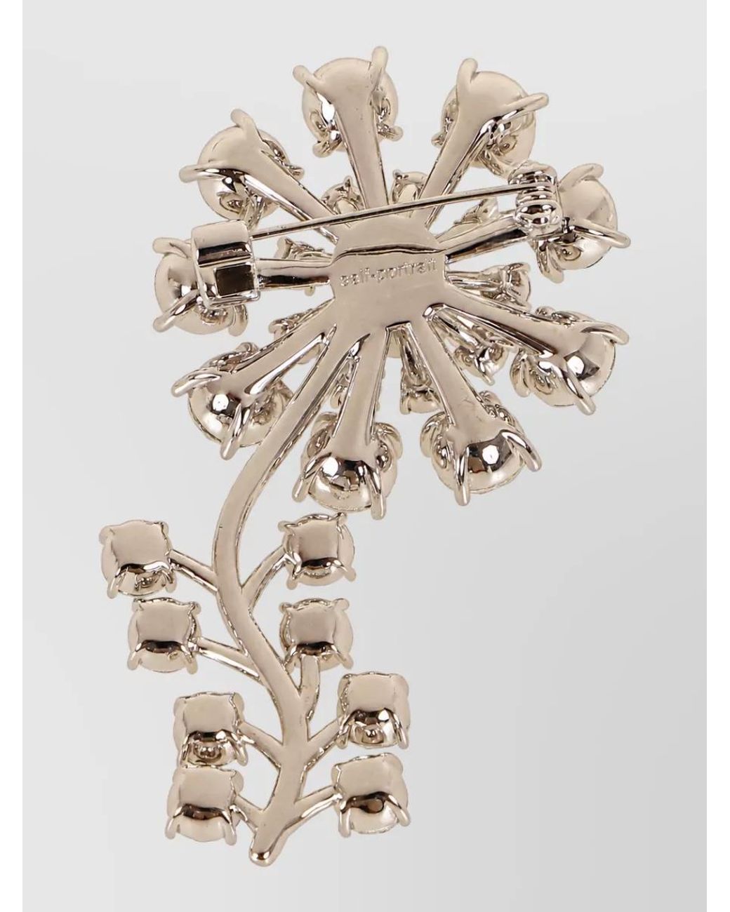 Self-Portrait White Crystal Flower Brooch