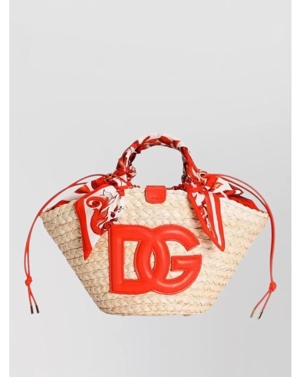 Dolce & Gabbana Red Kendra Raffia Beach Bag