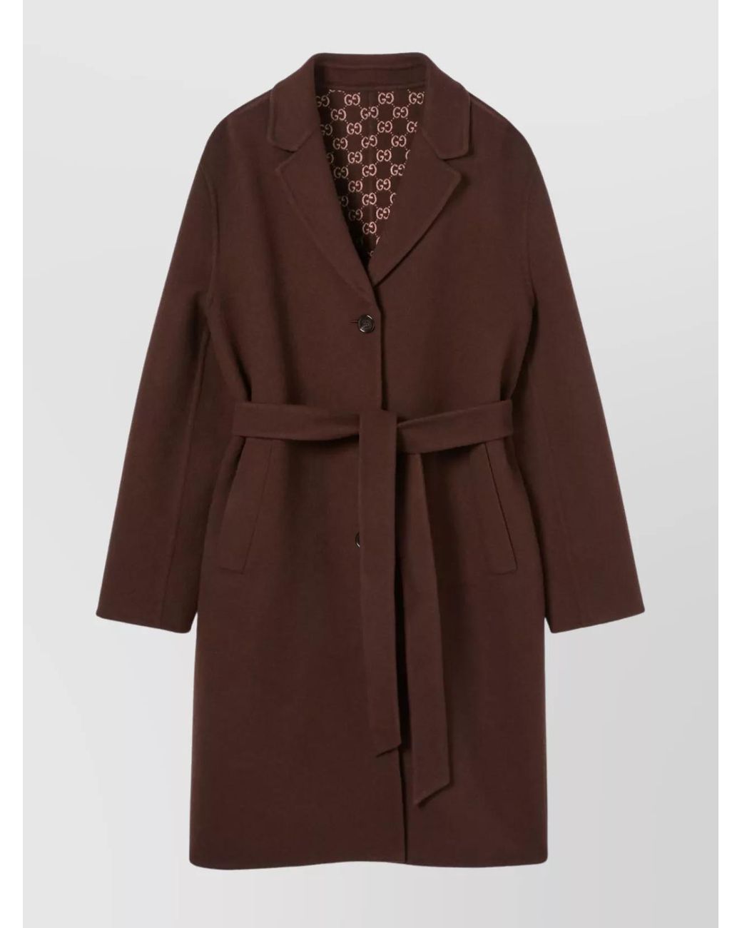 Gucci Brown Reversible Gg Coat