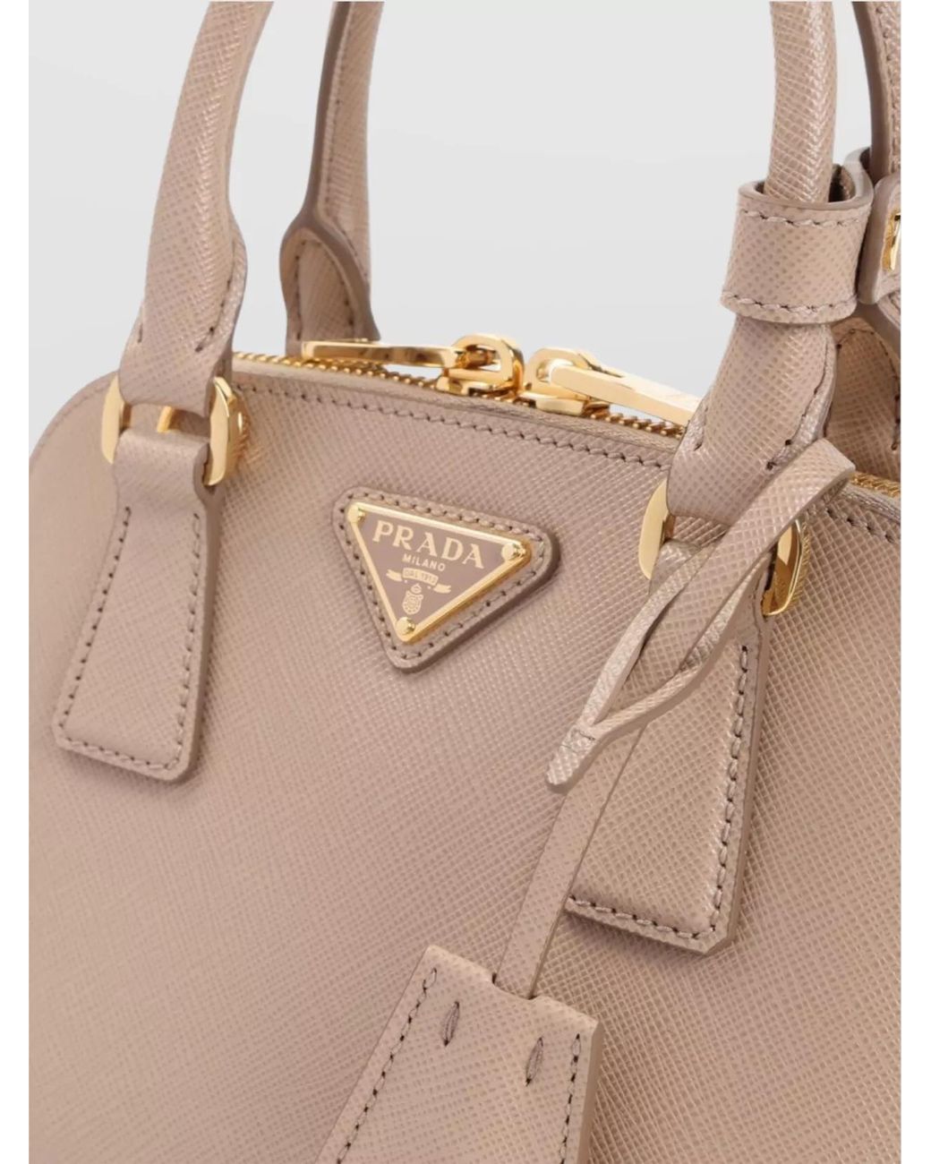 Prada Natural Galleria Calf Leather Shoulder Bag