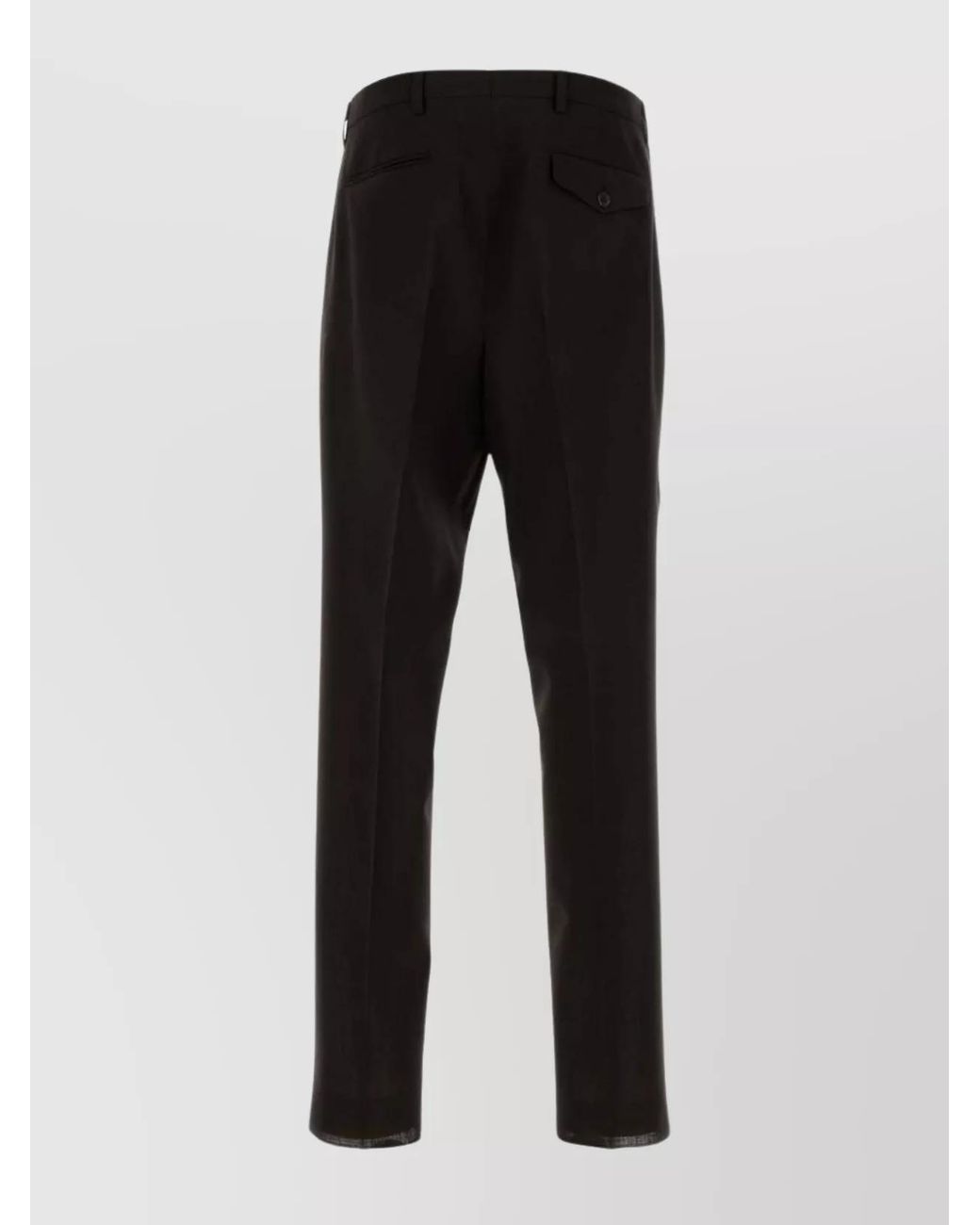 Prada Black Wool Straight-Leg Trousers for men
