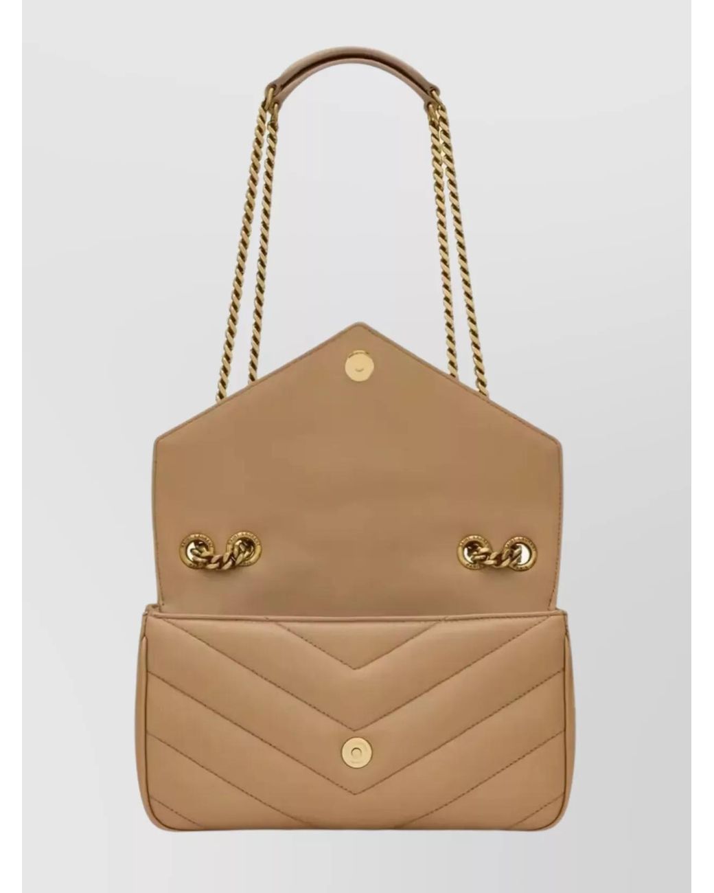 Saint Laurent Natural Loulou Small Leather Quilted Shoulder Bag