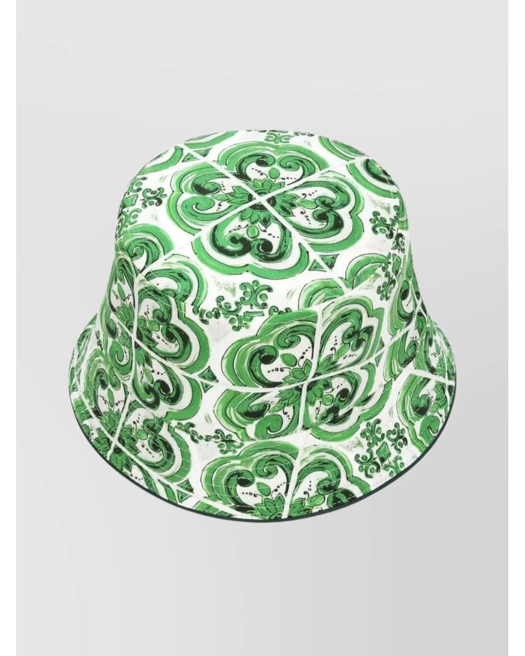 Dolce & Gabbana Green Printed Bucket Hat for men