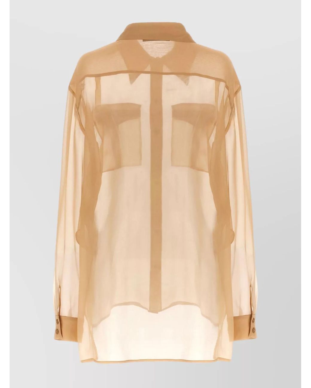 Alberta Ferretti Natural Silk Chiffon Blouse