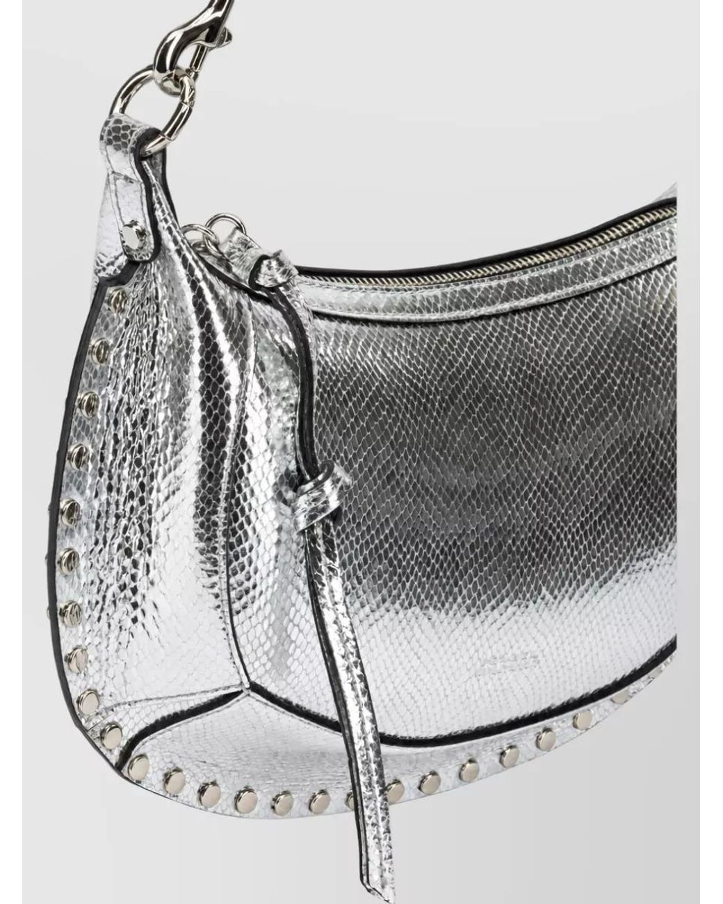 Isabel Marant White Oskan Moon Small Leather Clutch Bag
