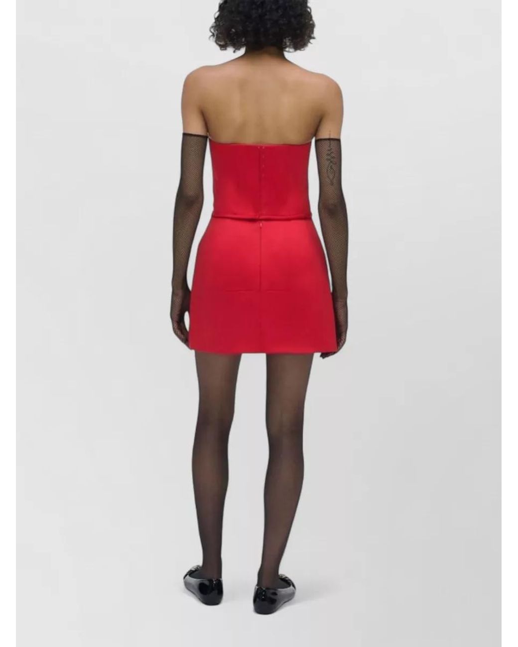 Marc Jacobs Red Satin High-Rise Above-Knee Skirt