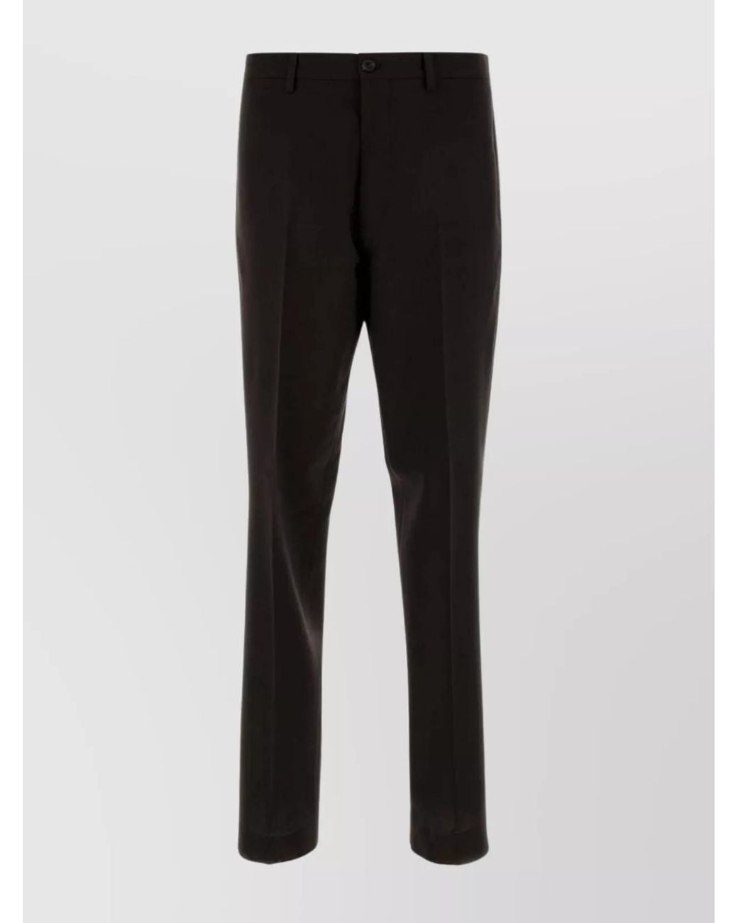 Prada Black Wool Straight-Leg Trousers for men