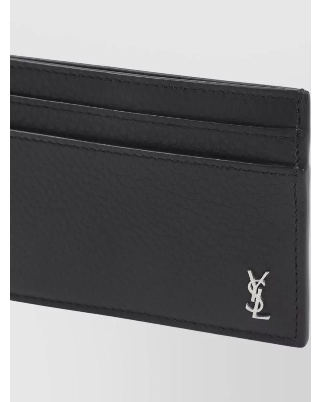 Saint Laurent Black Leather Tiny Card Holder