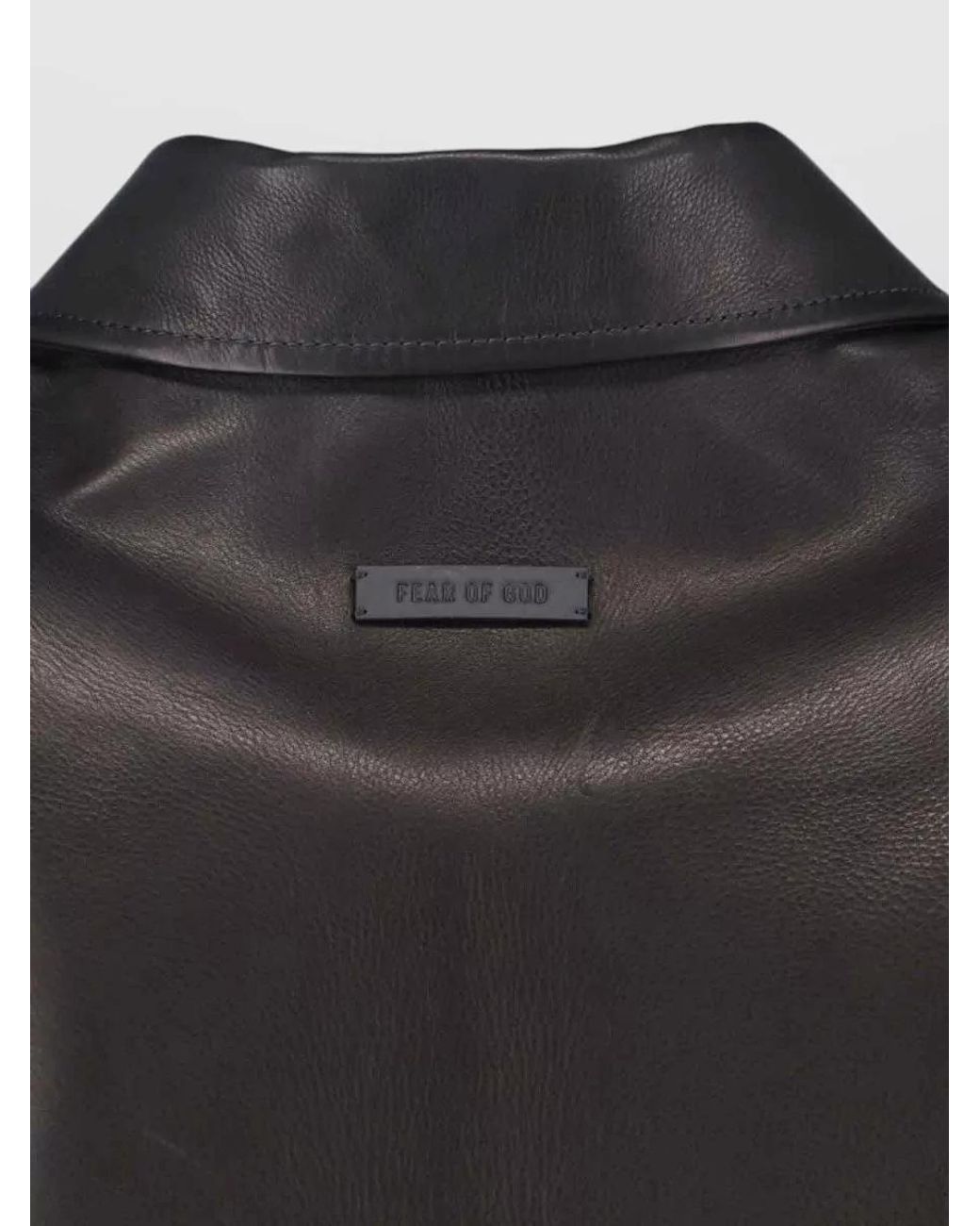 Fear Of God Black Leather Jacket for men