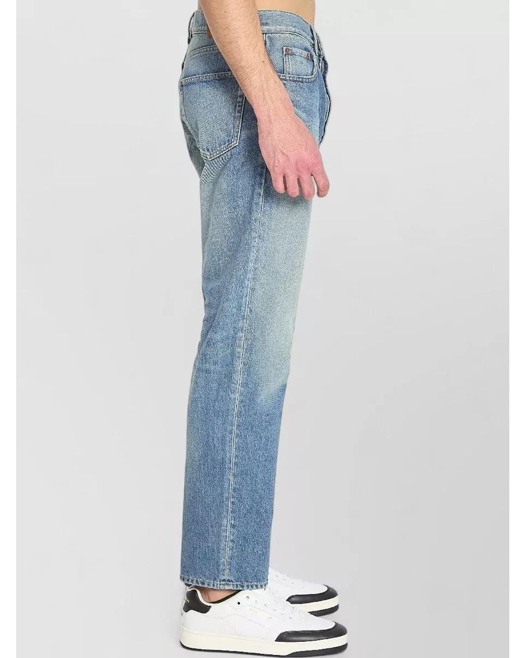 Saint Laurent Blue Denim Mid-Rise Straight-Leg Jeans for men