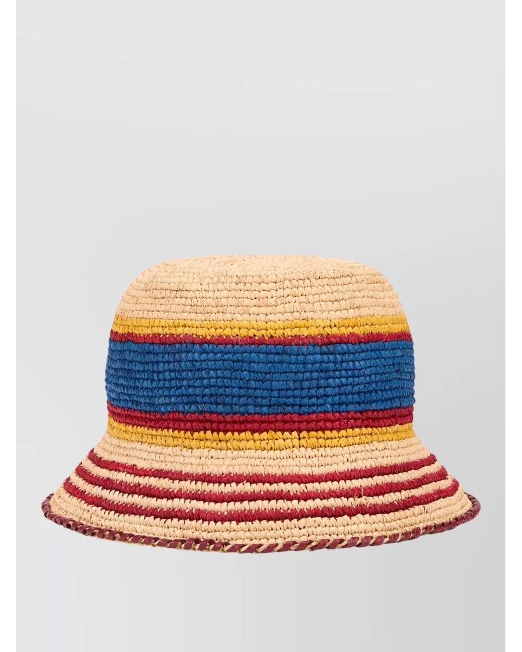 Rabanne Raffia Bucket Hat Summer Band Detail in Blue | Lyst UK