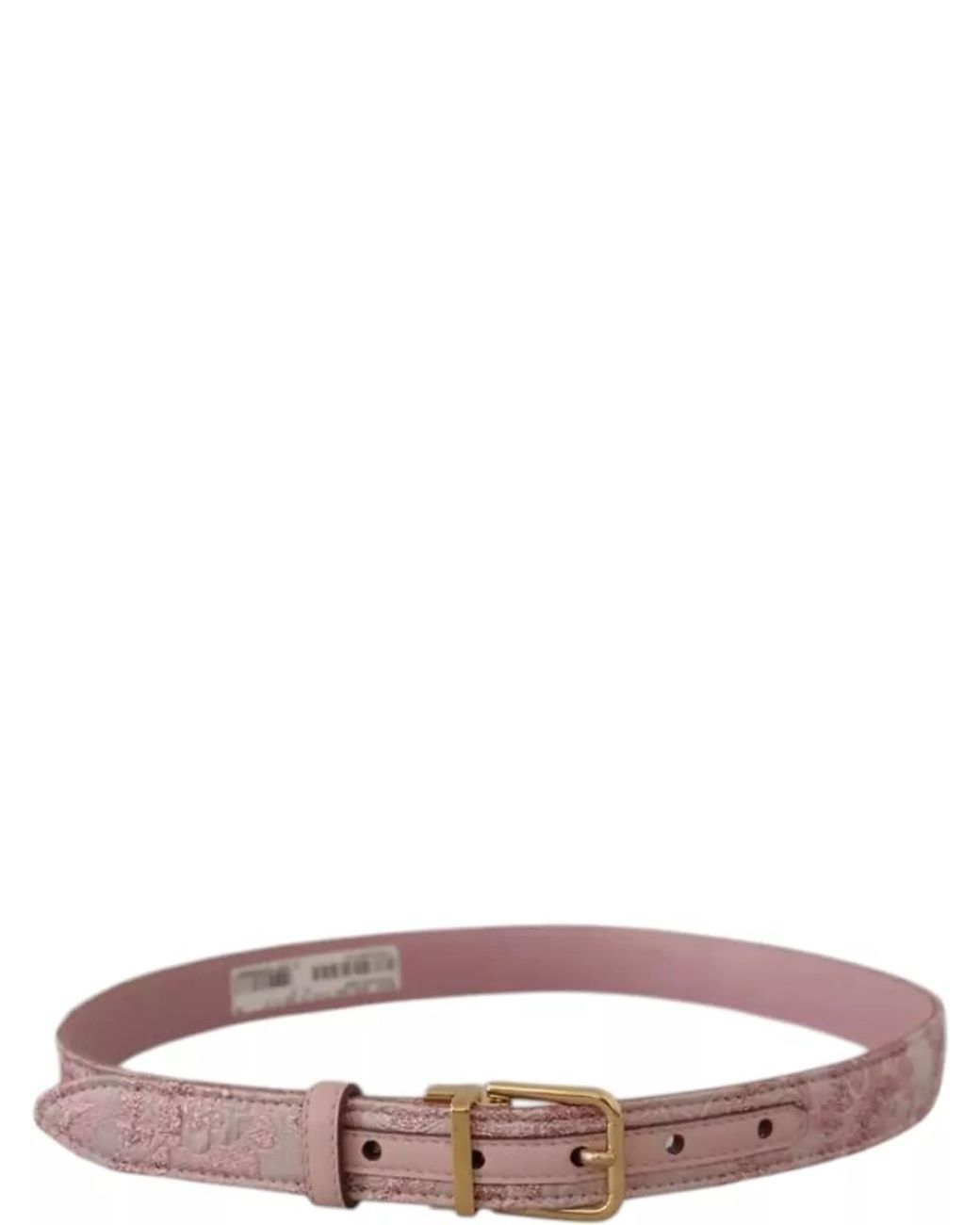 Dolce & Gabbana Pink Leather Canvas Embroidered Belt