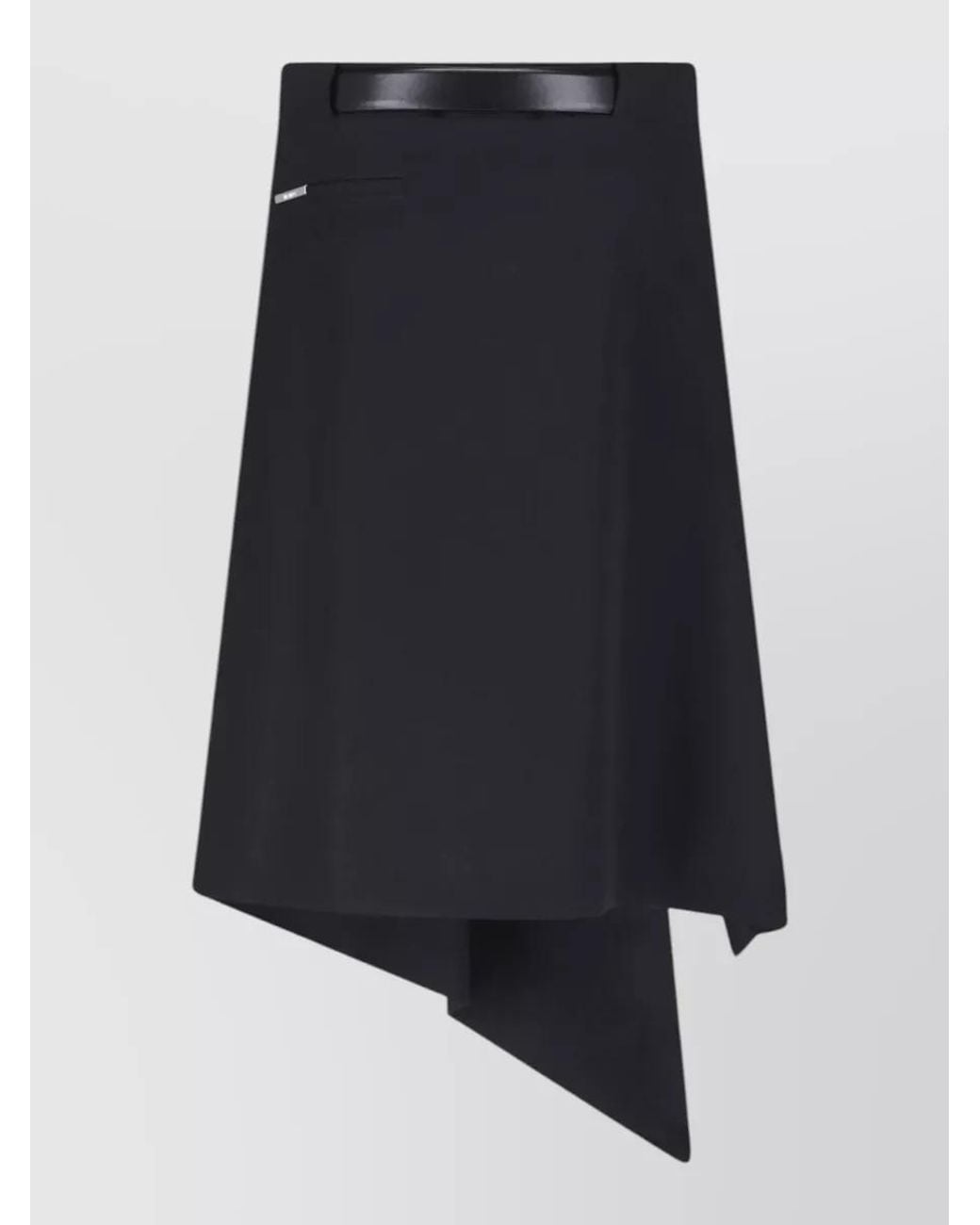 The Attico Blue Wool Asymmetric Midi Skirt