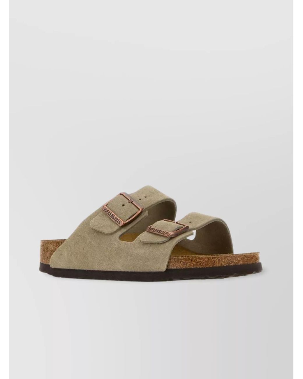Birkenstock Natural Suede Leather Slides