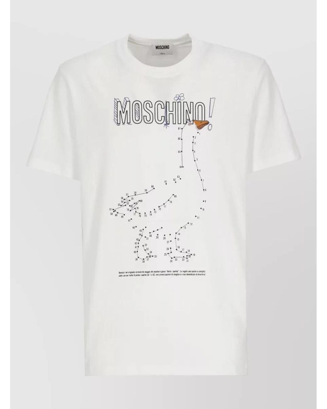 Moschino White Logo Print Cotton T-Shirt for men