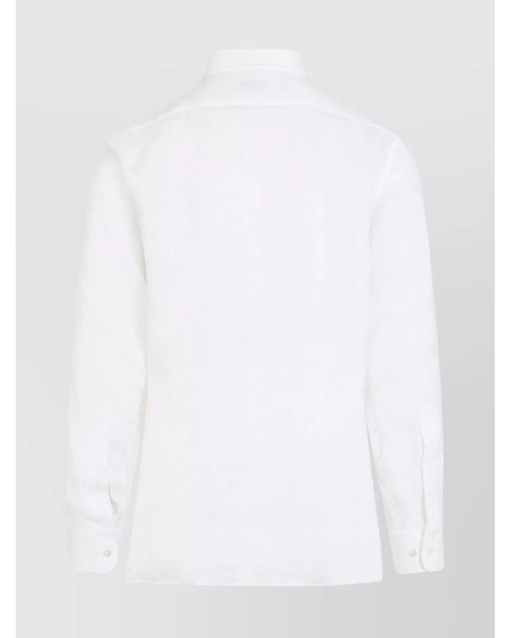 Etro White Linen Long-Sleeve Shirt for men