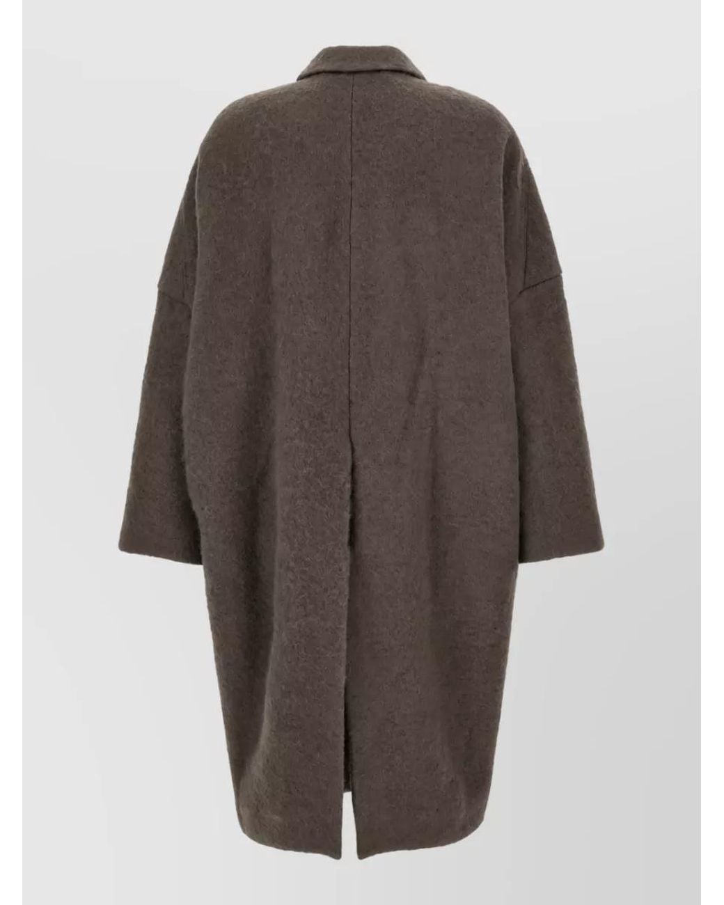 Rick Owens Brown Alpaca Wool Bouclé Cocoon Coat for men