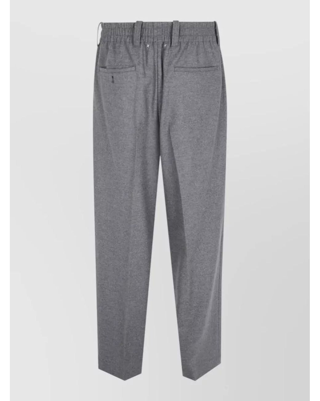 Golden Goose Deluxe Brand Gray Virgin Wool Loose-Fit Trousers for men