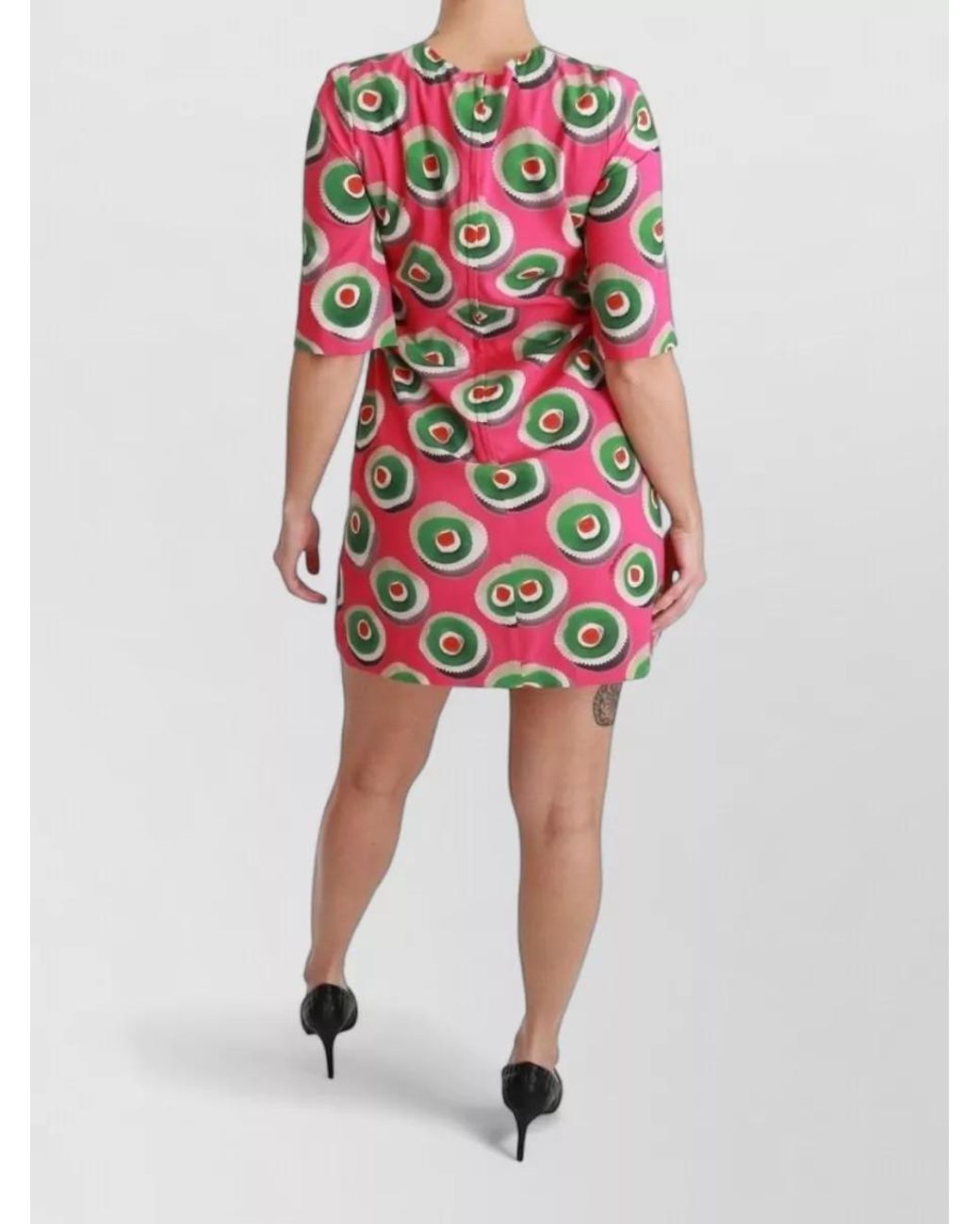 Dolce & Gabbana Red Silk Printed Mini Dress