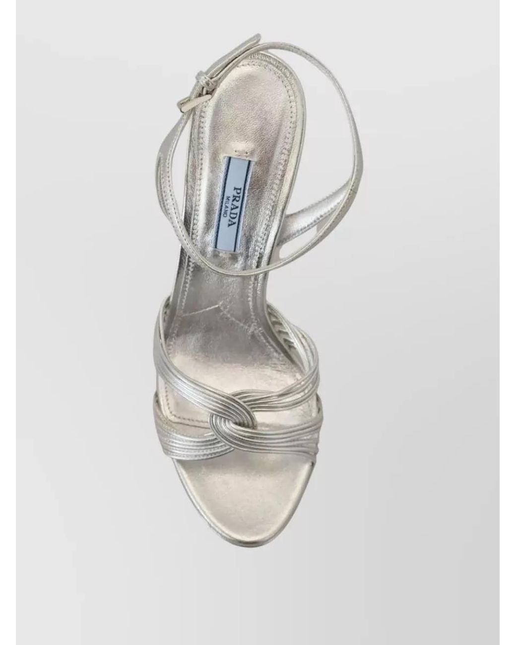 Prada White Leather Ankle-Strap Sandals