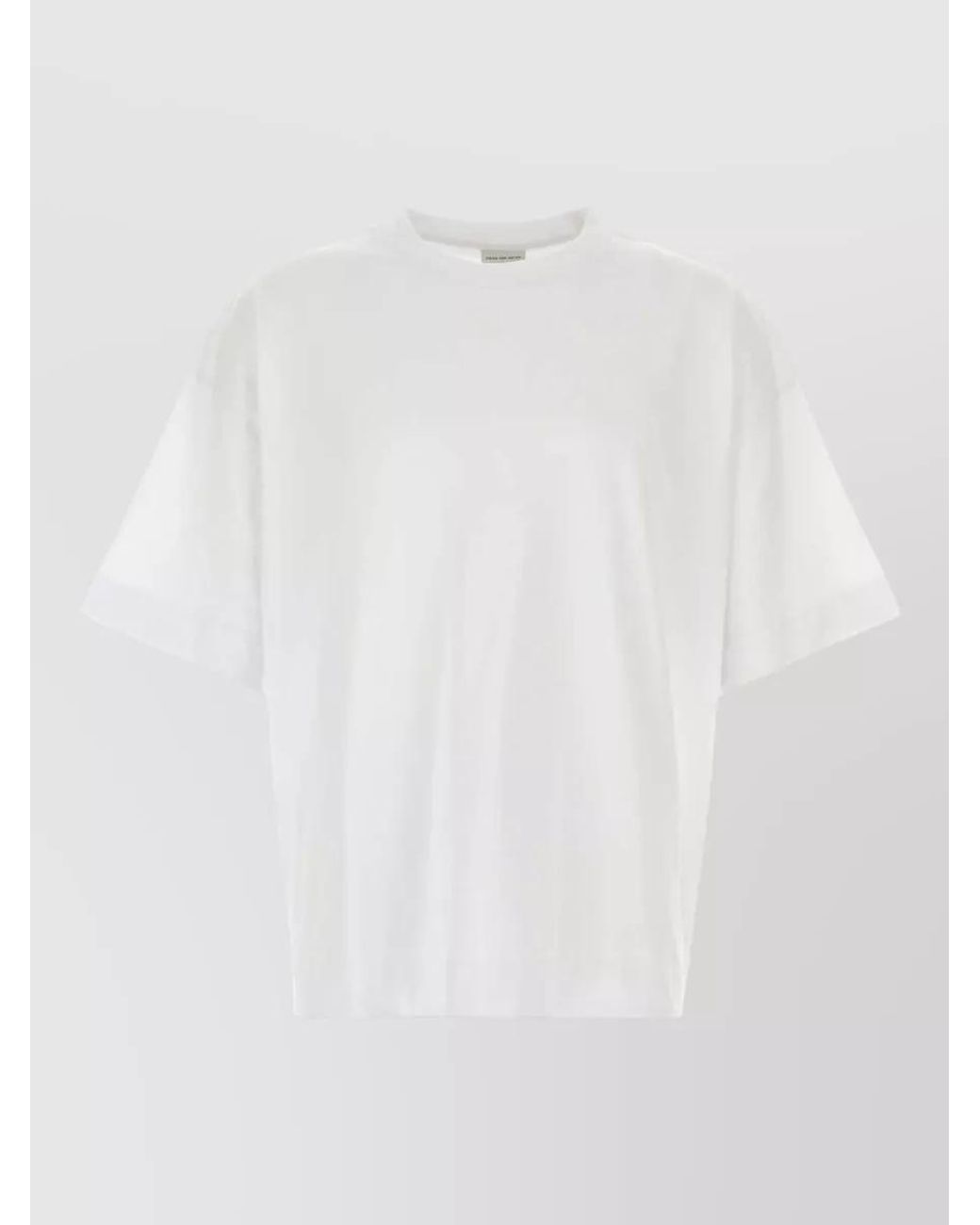 Dries Van Noten White Cotton Oversized T-Shirt for men