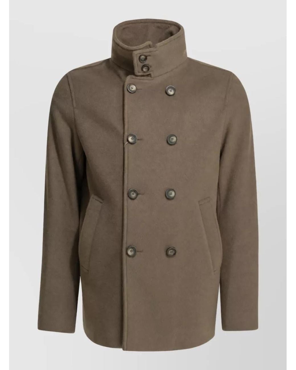 Herno Green Double-Breasted Short Coat for men