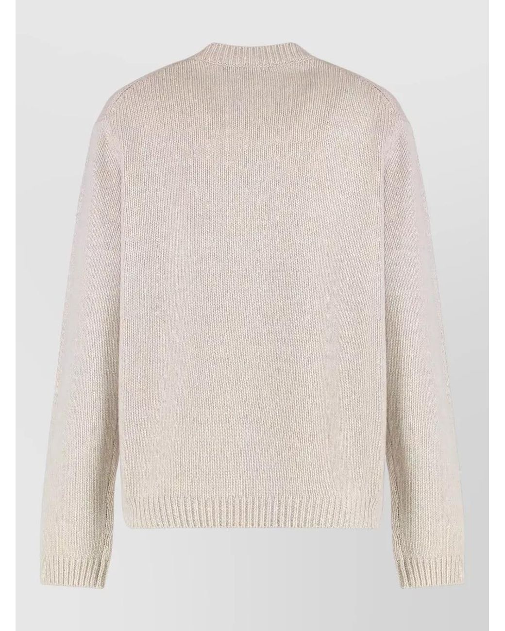 Maison Kitsuné White Wool Crewneck Sweater