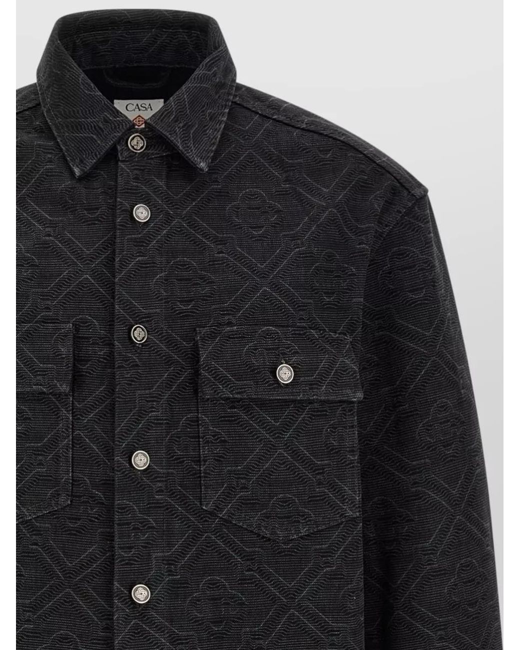 Casablanca Black 'Laser Monogram Denim' Overshirt for men