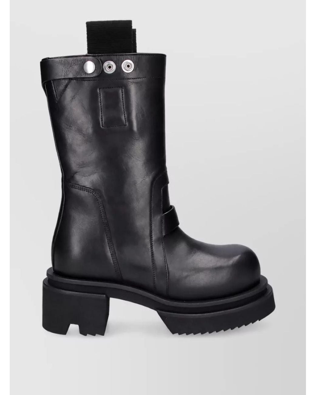 Rick Owens Black Leather Ankle Boots