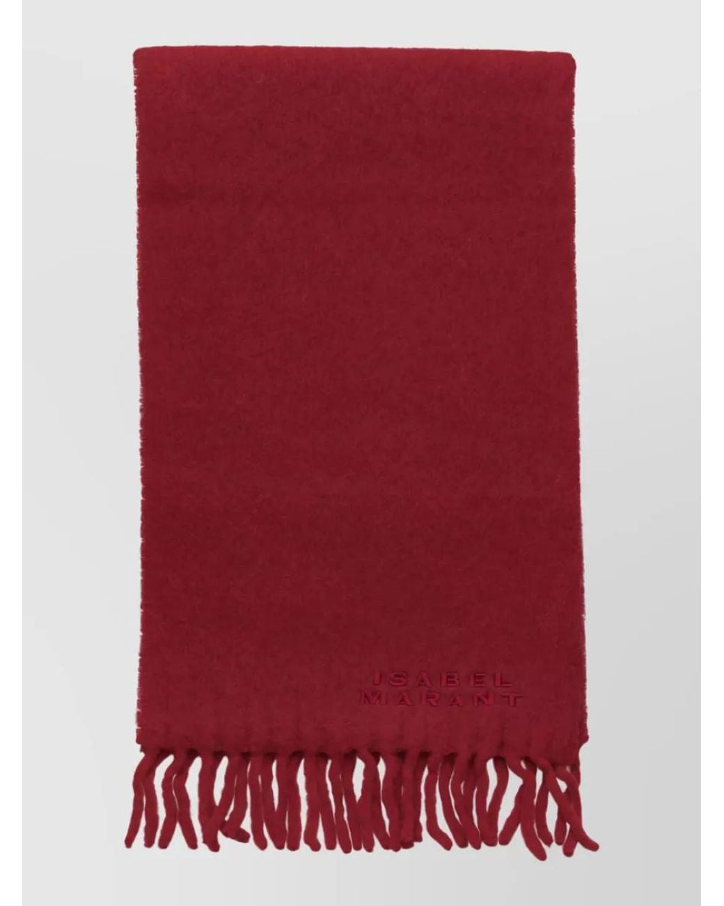 Isabel Marant Red Alpaca Fringed Scarf