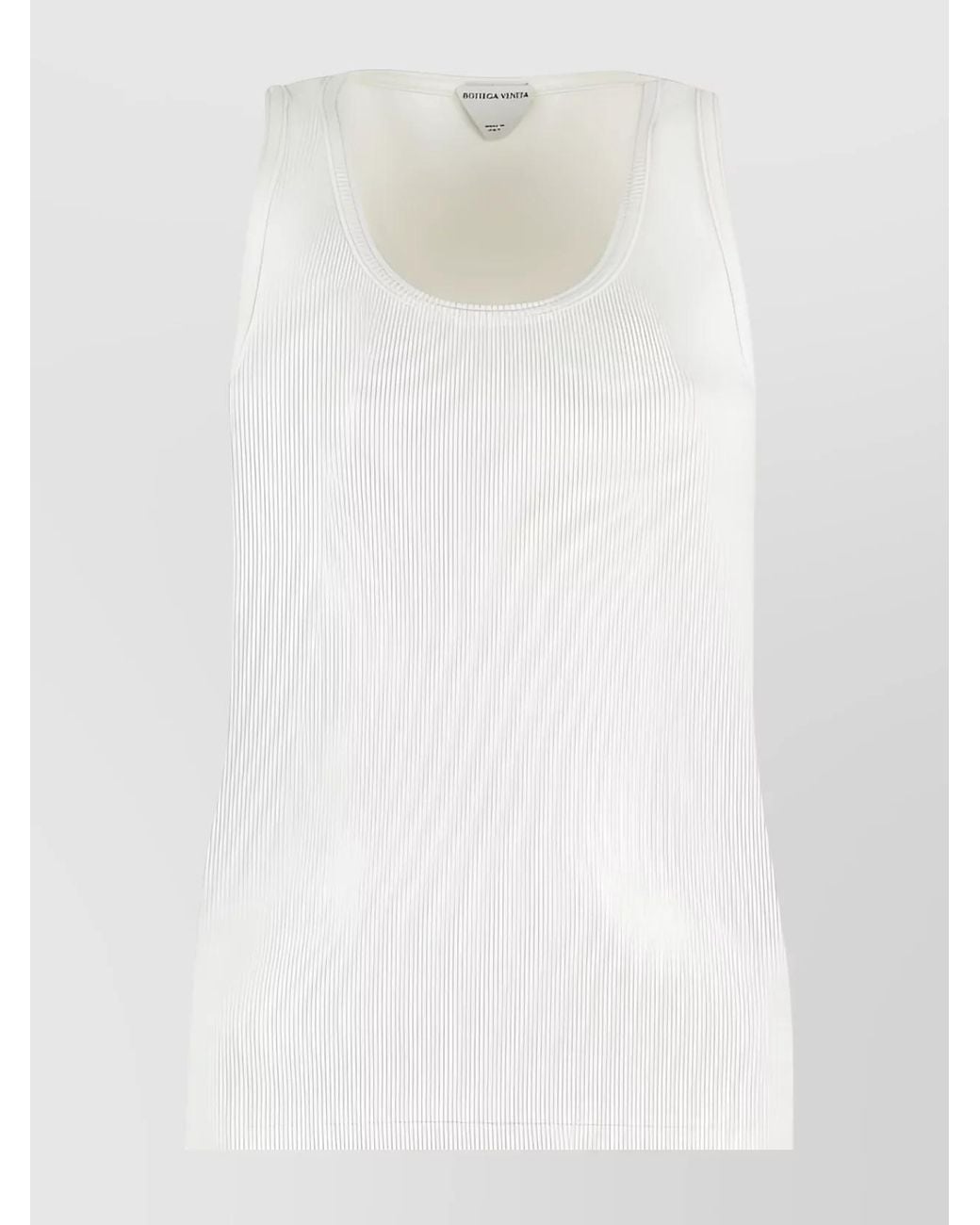 Bottega Veneta White Ribbed Slim-Fit Tank Top