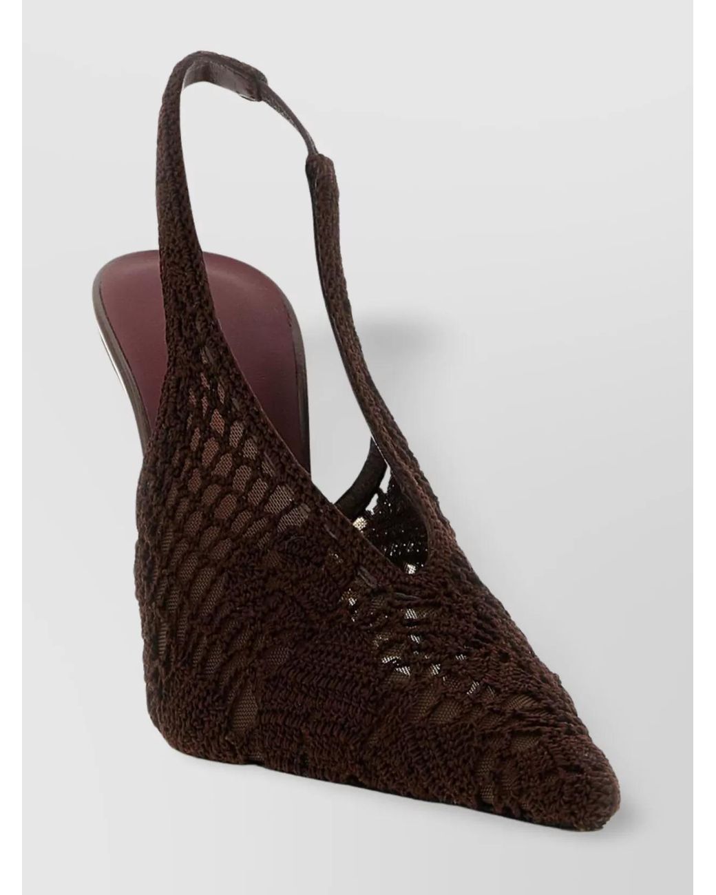 Magda Butrym Brown Crochet Slingback Pumps