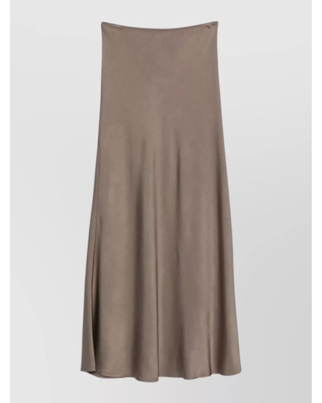 Fabiana Filippi Brown Satin Maxi Bias-Cut Skirt
