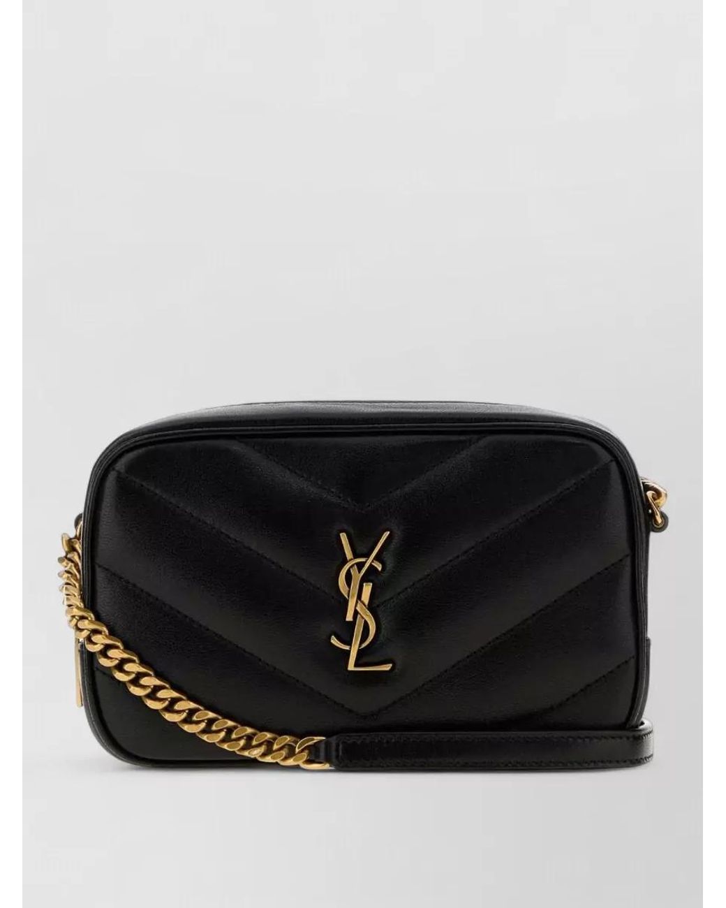 Saint Laurent Black Loulou Mini Leather Clutch Bag