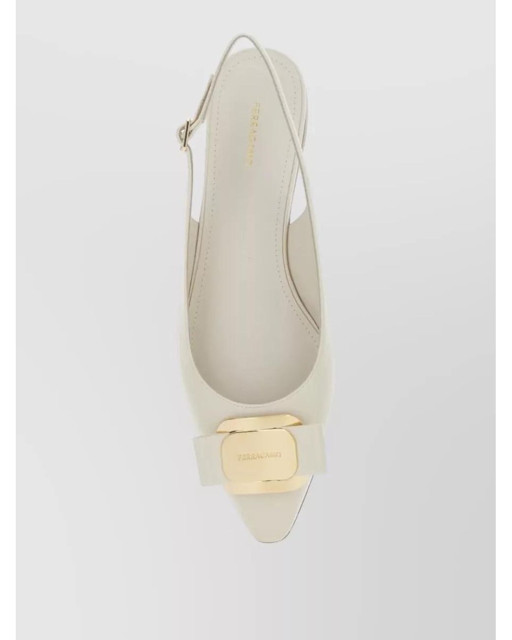 Ferragamo Natural Leather Slingback Pumps