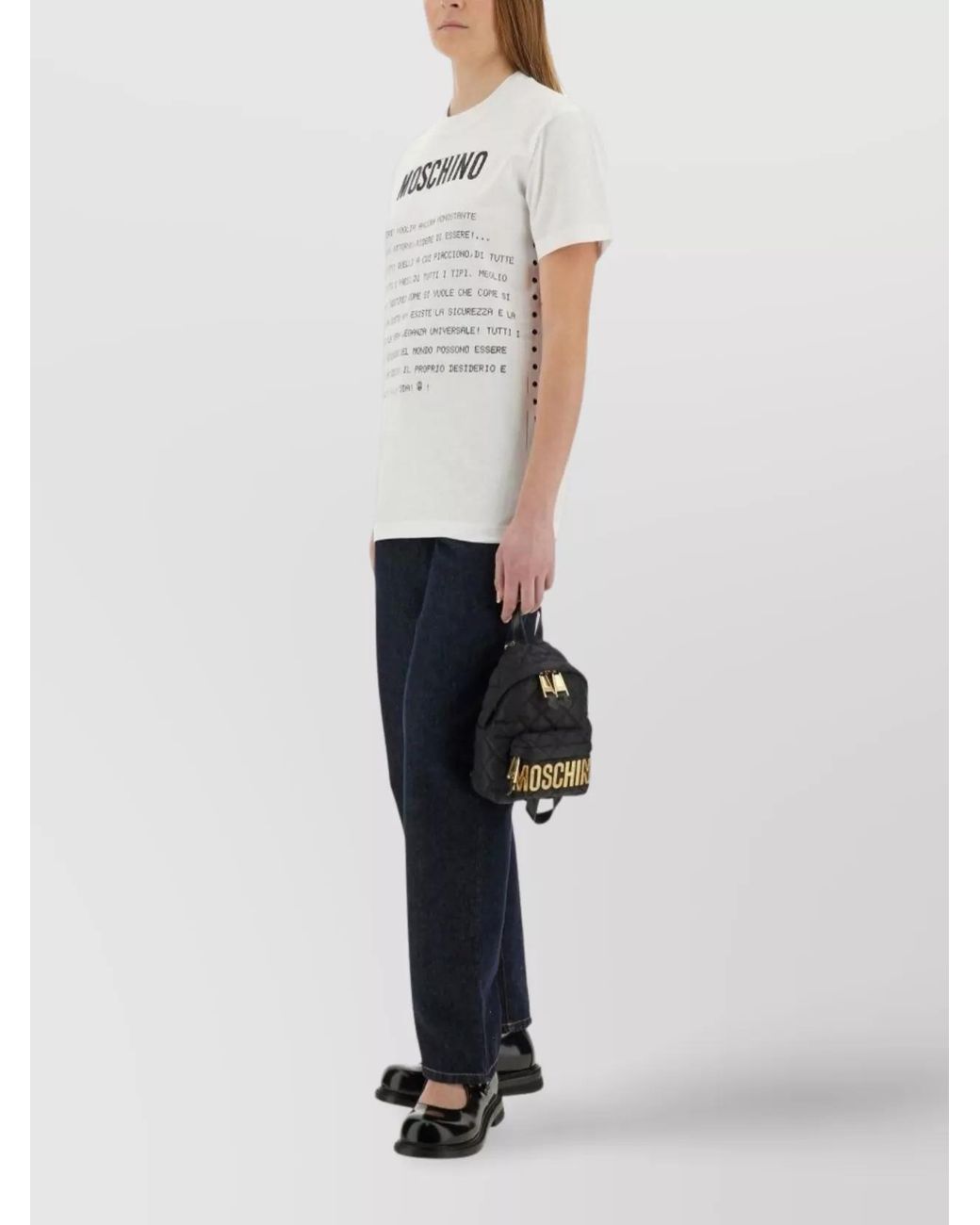 Moschino White Printed Cotton Regular-Fit T-Shirt