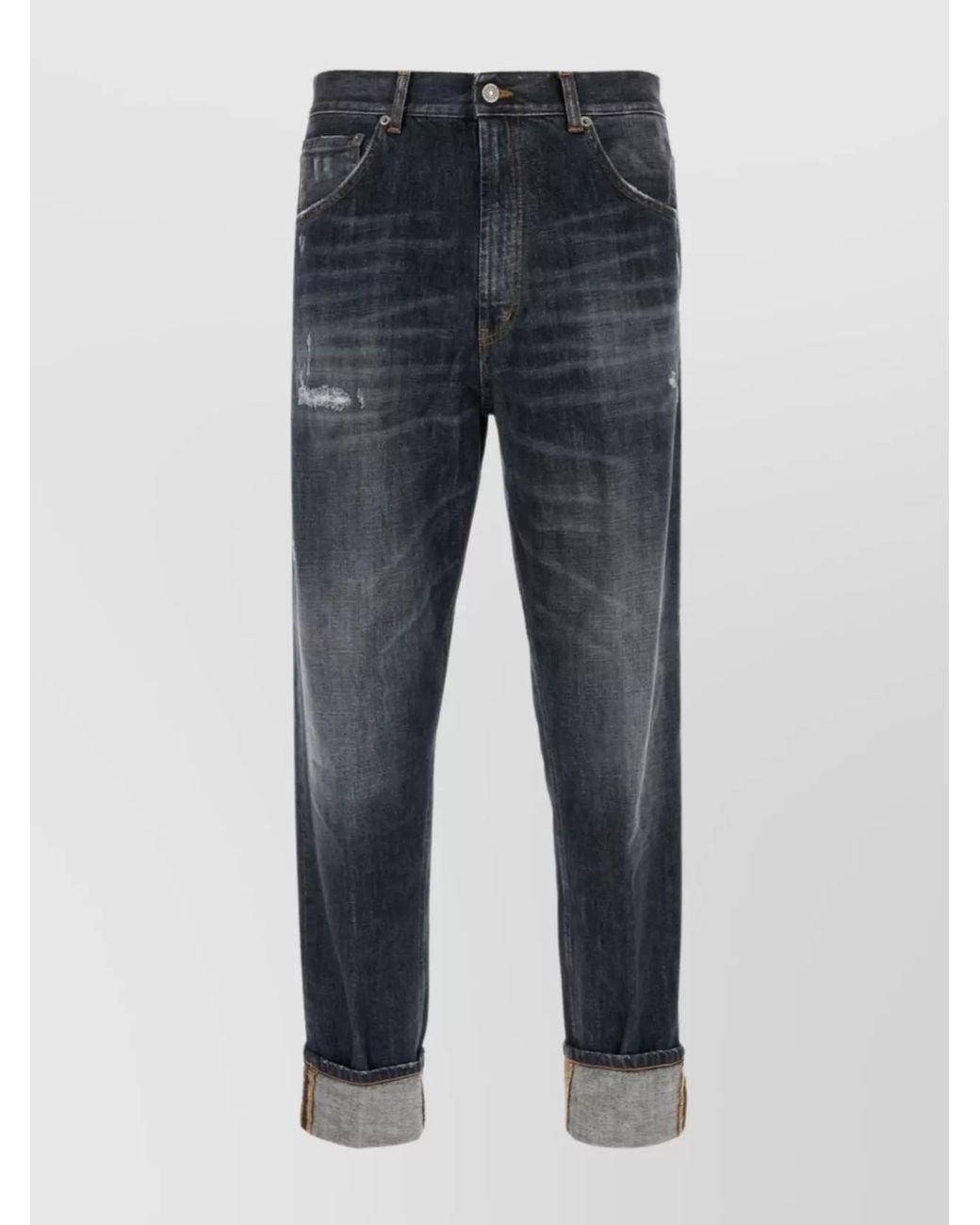Dondup Blue Straight-Leg Trousers for men