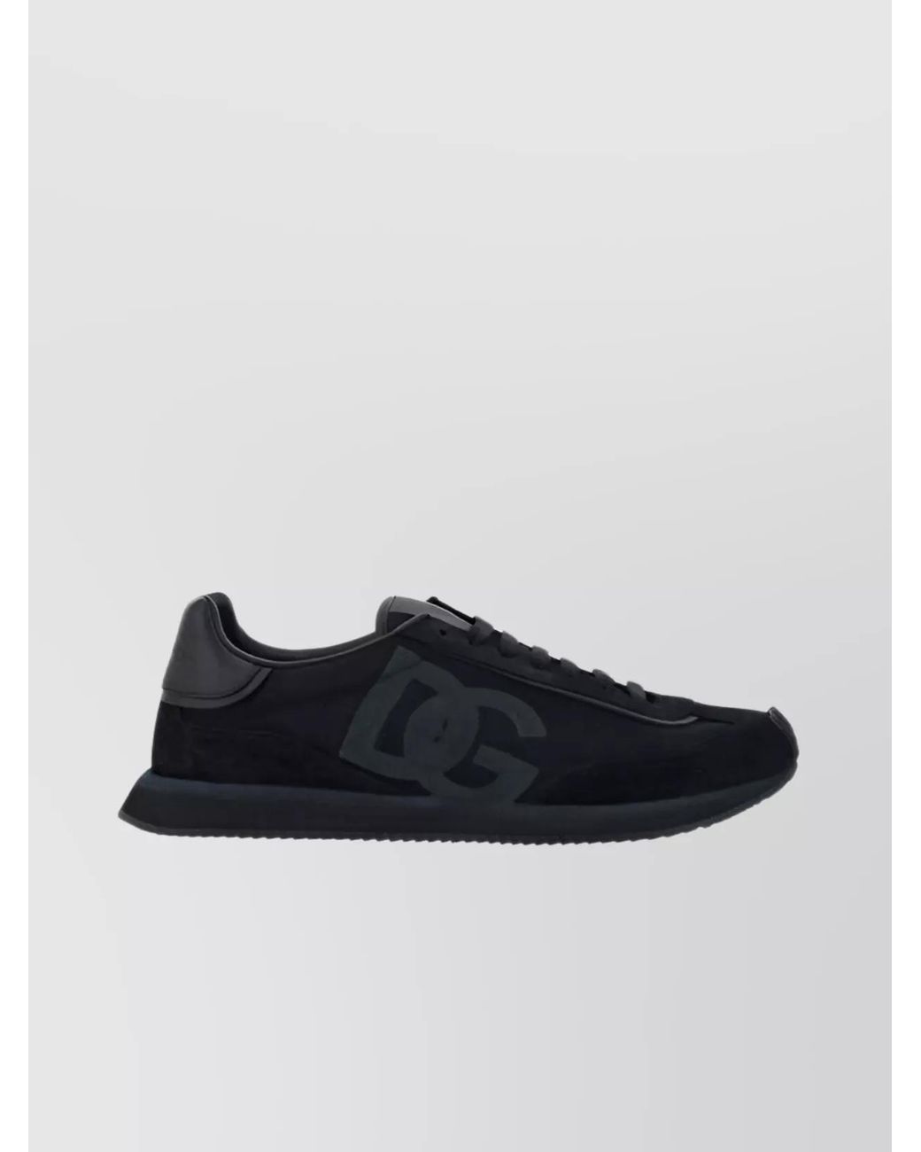 Dolce & Gabbana Black Leather Dg Cushion Sneakers for men