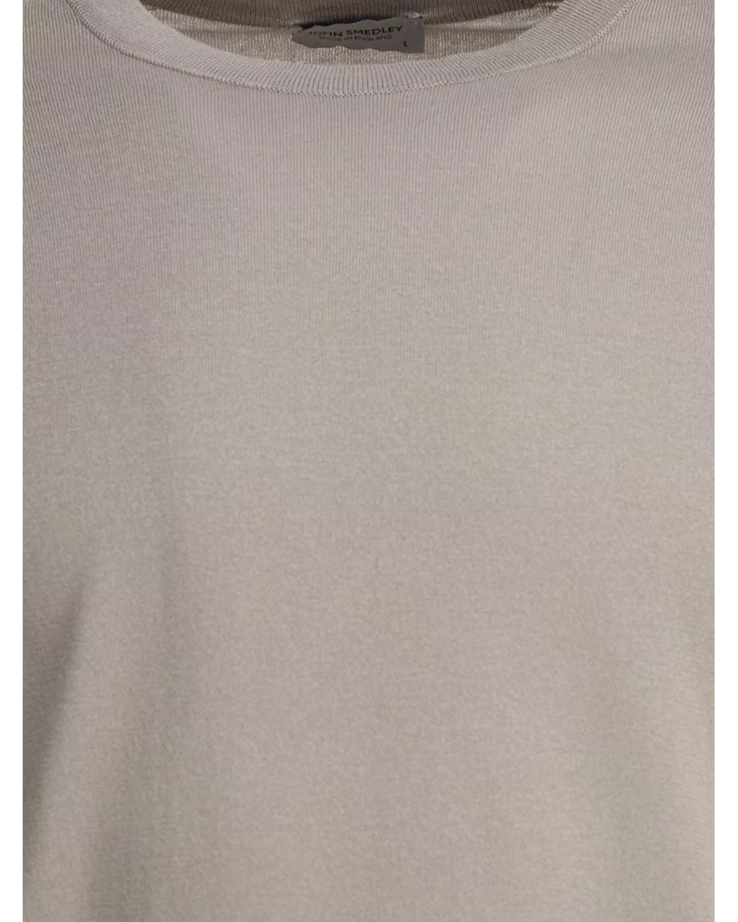 John Smedley Gray Short Sleeves With Ribbed Neckline And Hem for men