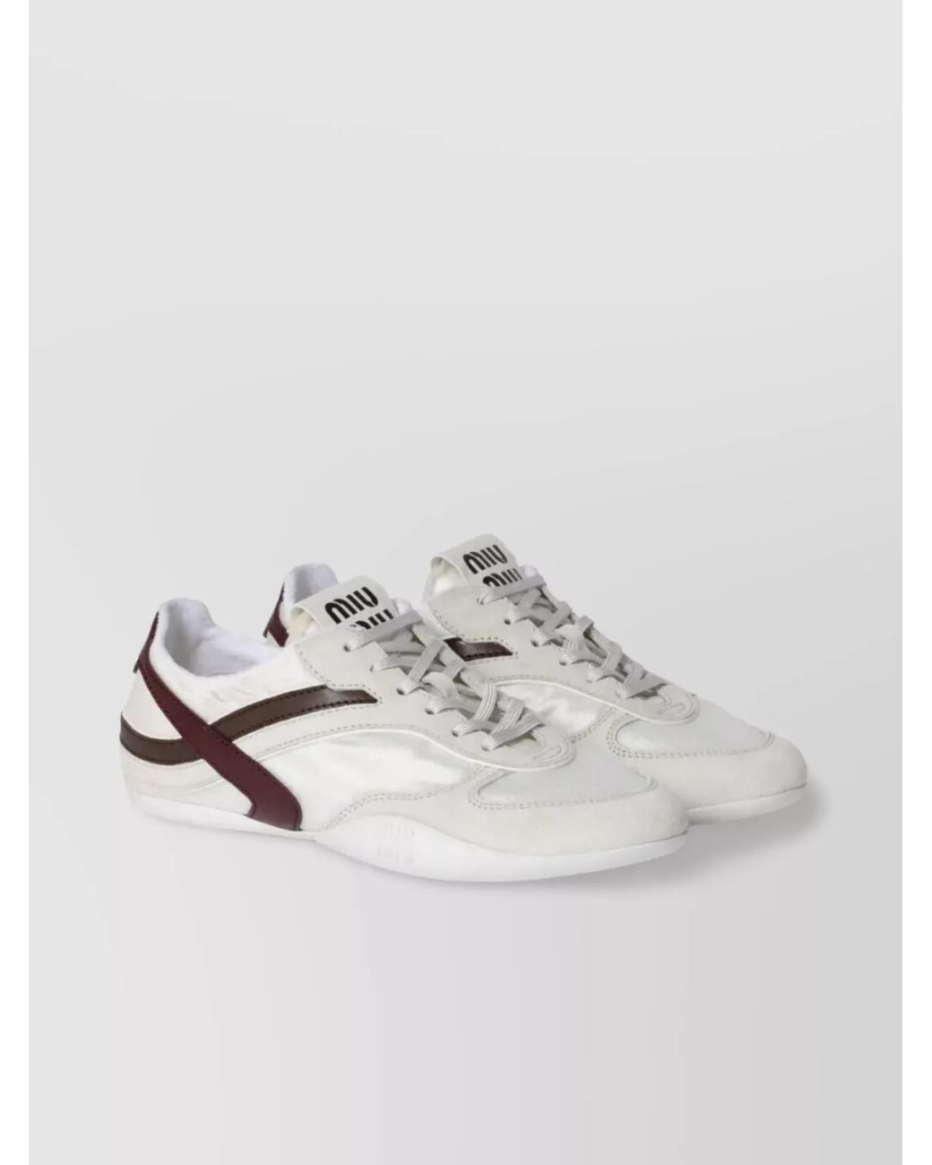 Miu Miu White Leather Low-Top Sneakers