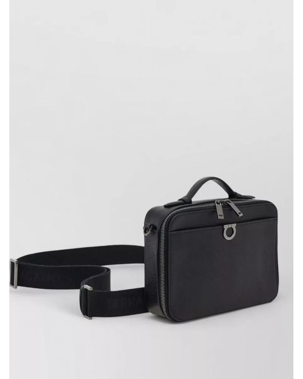 Ferragamo Blue Pebbled Leather Crossbody Bag for men