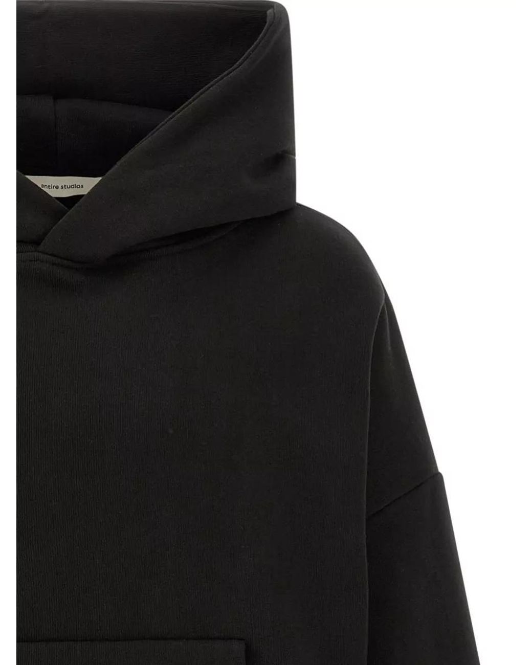 Entire studios Black Cotton Heavy Hoodie for men